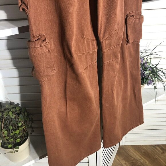 Forever 21 Brown Cargo Carpenter Wide Leg High Rise Pants - Picture 15 of 15